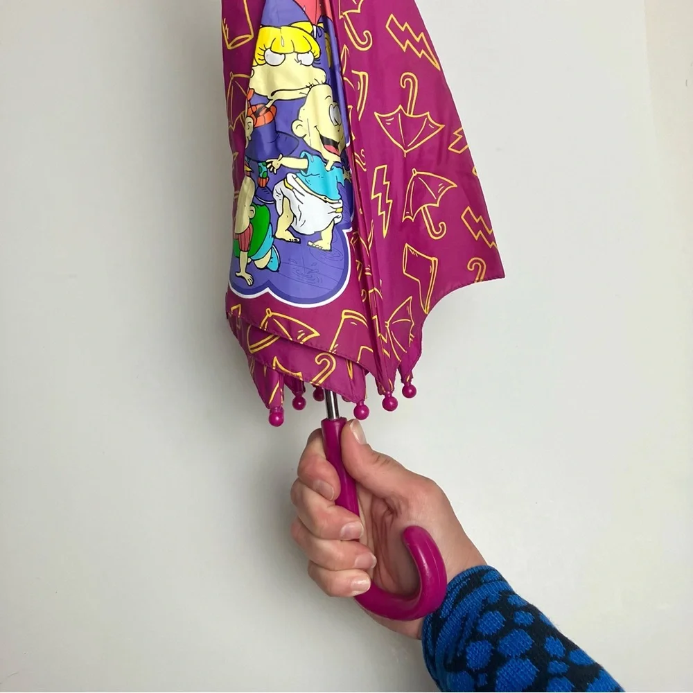 90s Vintage Rugrats Kids Umbrella 1998 Viacom Pink Parapluie Les Razmoket - Picture 8 of 17
